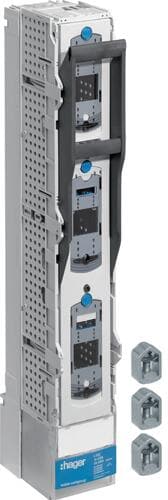 Hager LVSR3VPVK4 NH-Sicherungs-Lastschaltleiste, LV, NH3, 185mm, 3-polig, V-Bett mit Klemmen