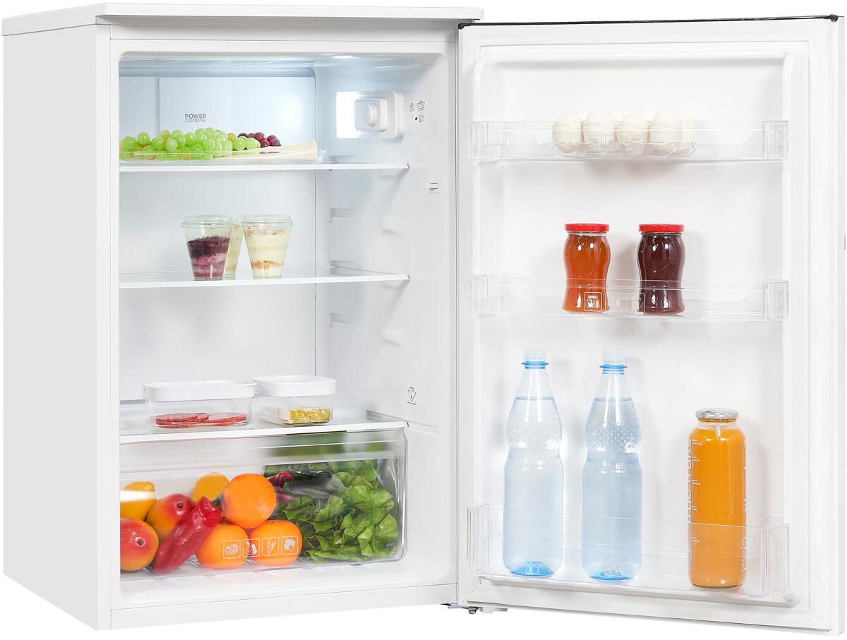 Exquisit KS15-V-040E Standkühlschrank, 55cm breit, 123 L, LED-Beleuchtung, weiß