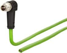 METZ CONNECT M12 Industrial Ethernet Leitung, X-kodiert, 1m, M12 Stecker gewinkelt - freies Leitungsende, Kodierung bei 45°, PUR (142M2XA0010)