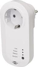 Brennenstuhl Connect WiFi Steckdose mit 433 MHz Sender WA 3600 LRF01 433m WLAN, Alexa, Google, Zeitschaltuhr, weiß (1294840)