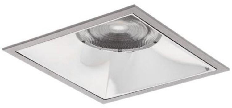 Brumberg Apollo Mega LED-Einbaudownlight, 230 V AC, 50 Hz, 3.000 K, 24,5 W, 55°, CRI > 90, quadratisch, silber (40645163DA)