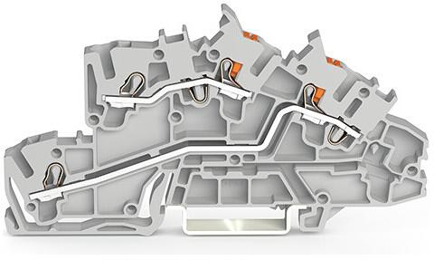 Wago 2203-7542 Installationsetagenklemme, mit Betätigungsöffnung und Drücker, 2,5 mm², L/L, Push-in CAGE CLAMP , grau