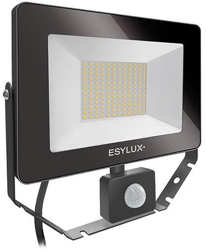 Esylux LED-Strahler 50 W, 3000 K, schwarz, Bewegungsmelder (EL10810893)