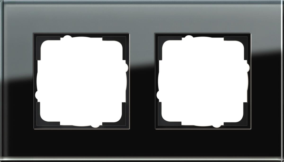 Gira 021205 Abdeckrahmen, 2fach, System 55 Esprit, Glas schwarz