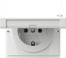 Gira 445470 SCHUKO-Steckdose mit Klappdeckel, 16A, 250V~, Reinweiß glänzend