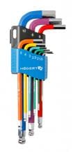 Högert HT1W806 Sechskantschlüsselsatz, lang, Multicolour, 9 Stck, 1,5 - 10 (HT1W806)