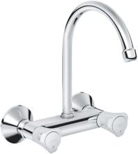 GROHE Costa Spültisch-Wandbatterie, 1/2″, Zweigriffmischer, Wandmontage, chrom (31191001)