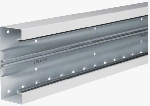 Hager BRS651701B9016 Brüstungskanal-Unterteil 66x170mm, verkehrsweiß