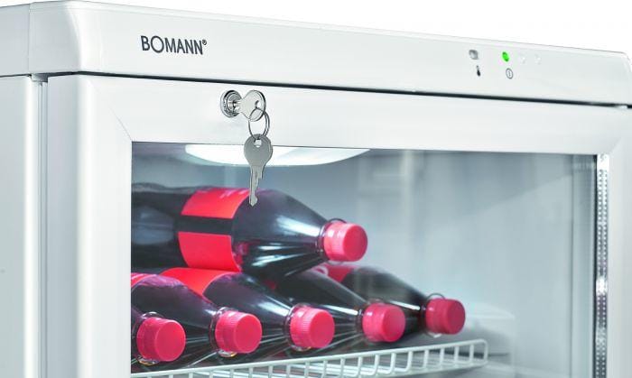 Bomann KSG 239 Glastür-Kühlschrank, weiß, 60 cm breit, 320 Liter 