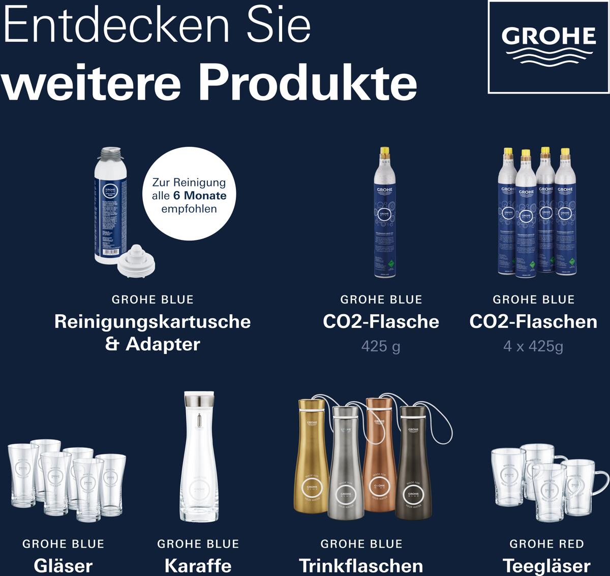GROHE Blue Home Starter Kit, L-Auslauf, Filter, 150° schwenkbar, chrom (31454001) Elektroshop Wagner
