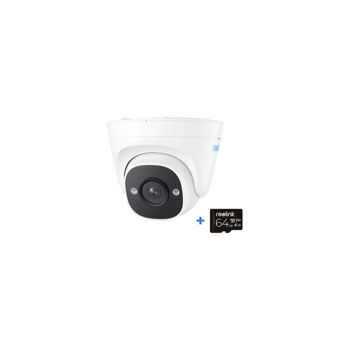 Reolink P324 5MP PoE Dome IP-Kamera mit Personen-/Fahrzeugerkennung, Intelligente Personen-/Fahrzeugwarnungen, 100 Fuß Nachtsicht, Weiß