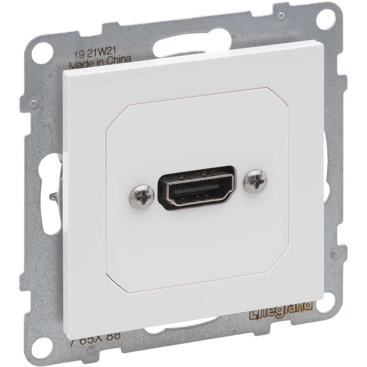 Legrand SEANO HDMI 1.3 Anschlusseinheit vorverdrahtet, inkl. Kabel mit Länge: 15 cm, wird inkl. Abdeckung geliefert, ultraweiß (765188)