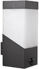 EVN TALLO Wandanbau, IP44, E27, max. 13W, 230V, mit Dämmerungs- und Bewegungsmelder, anthrazit (WWL441015S)
