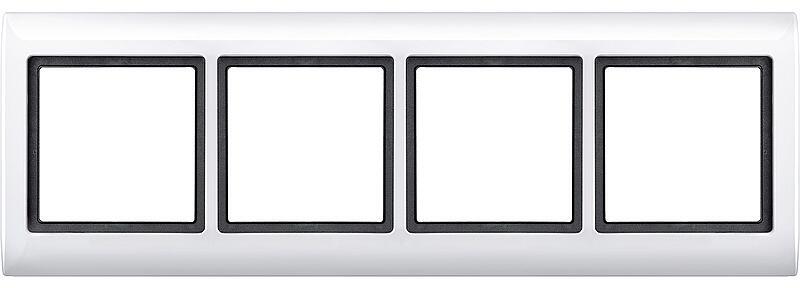 Merten 400419 Rahmen, Aquadesign, 4fach, IP44, polarweiß
