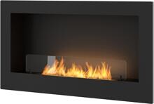 INfire Bioethanol Einbaukamin Inside 900, Inhalt 1 Liter, 900x500x160, Stahl, Schwarz mit weißem Rahmen (INfire Inside 900)