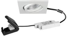 Brumberg BB19 LED-Einbaustrahlerset, eckig, dim2warm 3.000K-1.800K, Phasenabschnitt dimmbar, mit Anschlussbox, 6W, 460lm