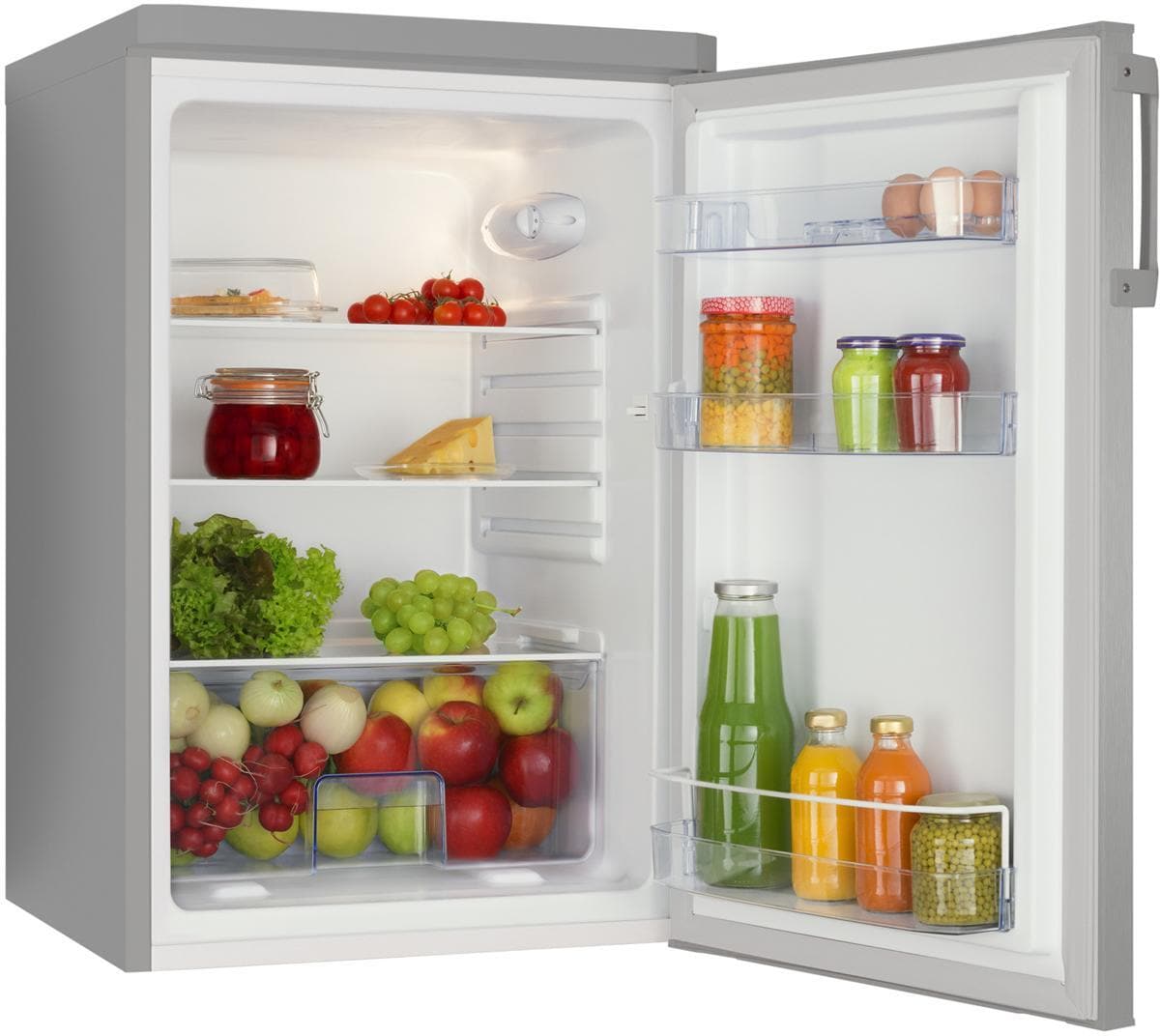 Amica VKS 351 110-2 E Vollraum-Kühlschrank, 85 cm Höhe, 120 L, Edelstahloptik