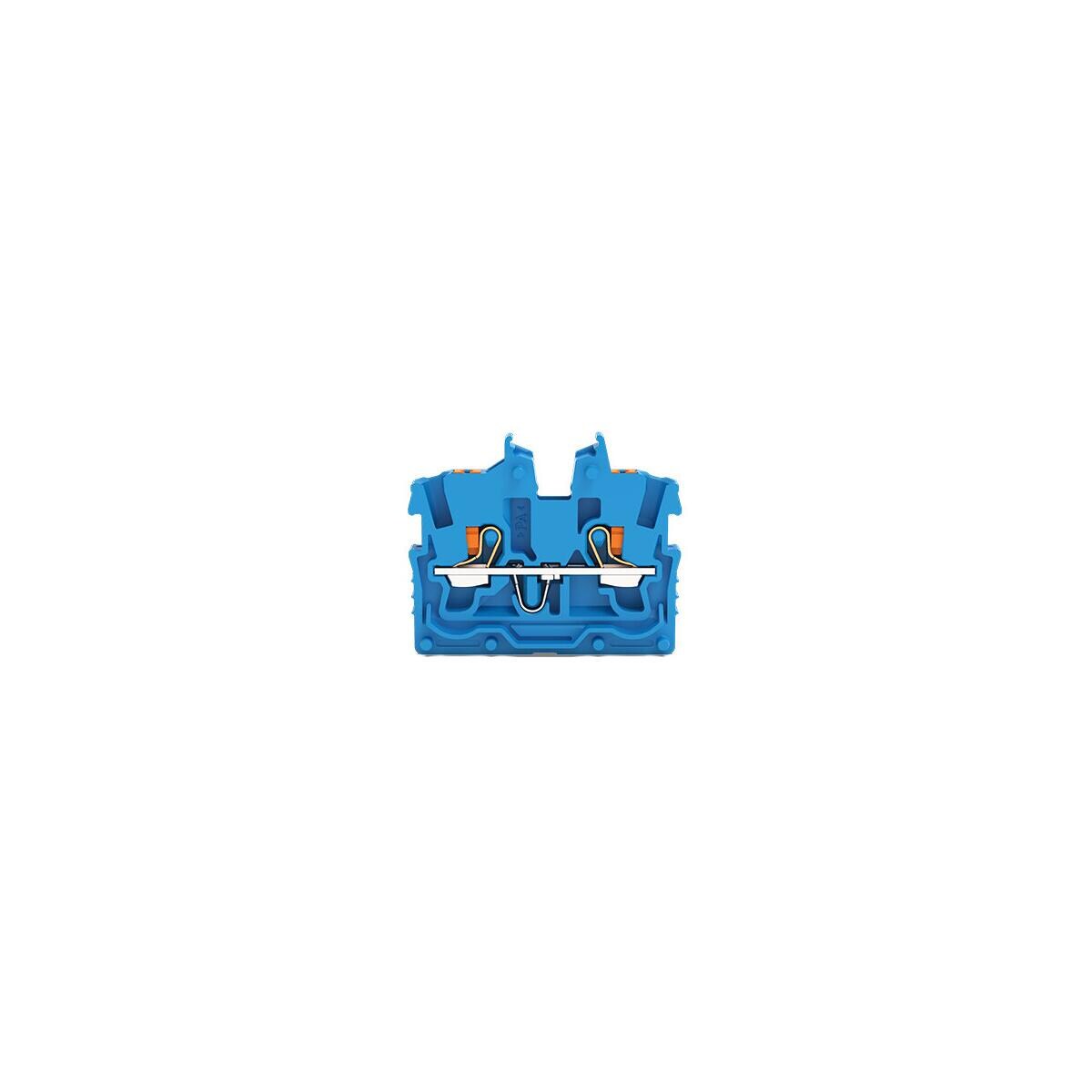 Wago 2250-324 2-Leiter-Mini-Durchgangsklemme mit Drücker, 1mm², Push-in Cage Clamp, blau