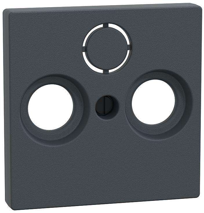 Merten 297514 Zentralplatte für Antennensteckdosen, System M, 3fach, anthrazit matt