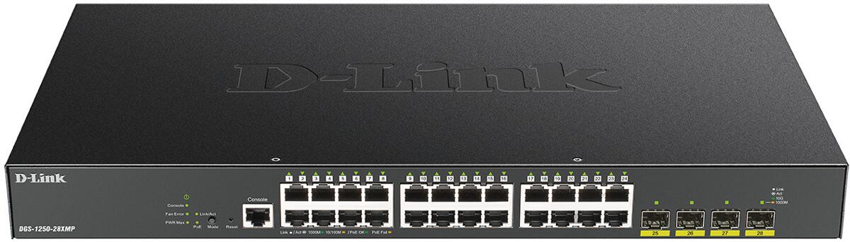 D-Link DGS-1250-28XMP/E Gigabit Smart Managed Switches mit 10G Uplinks