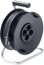 Bachmann Kabeltrommel mit Thermoschutzschalter, IP20, 4fach, 50m, schwarz (395.181)