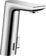 hansgrohe Metris S Elektronik-Waschtischarmatur mit Temperaturregulierung Netzanschluss 230 V, Messing, 5 l/min, mit Rückflussverhinderer, Chrom (31102000)