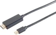 S-CONN 10-72025 Mini Displayportkabel, 1.4 mDP-HDMI, 4K60Hz, 1,0m, schwarz