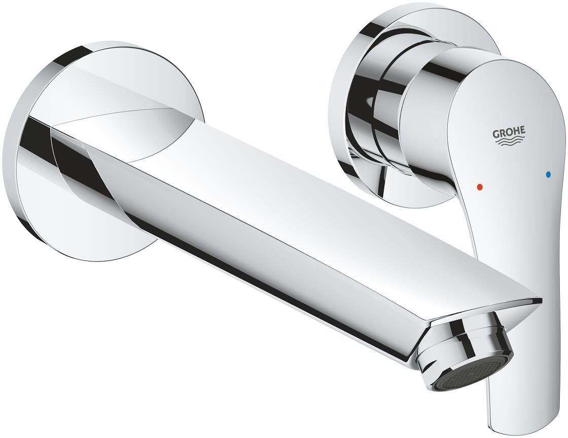 GROHE Eurosmart 2-Loch-Waschtischbatterie, Fertigmontageset für 23571, Metall-Hebelgriff, Ausladung 209 mm, ohne Unterputz-Einbaukörper, EcoJoy, chrom