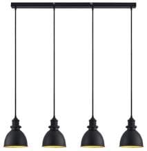 Brumberg Daphne LED-Pendelleuchte mit Metallschirmen, 4 x E27, max. 15 W, rund, schwarz (57407850)