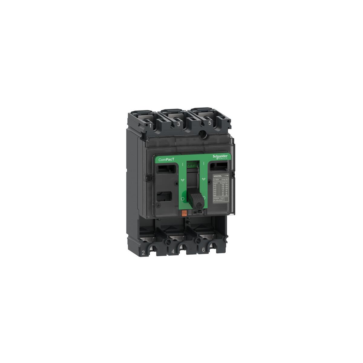 Schneider Electric ComPacT NSX250F Kompaktleistungsschalter, 3P, 250A, 36kA/415V AC (C25F3)