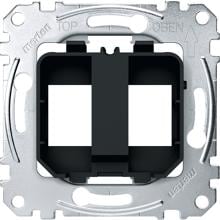 Tragplatten für Steckverbinder Modular Jack, schwarz, Netzwerktechnik, Merten MEG4566-0003