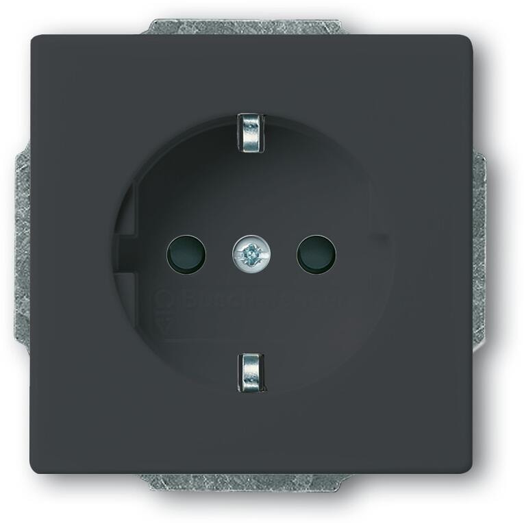 Busch-Jaeger 2300 EUCB-81 SCHUKO Steckdosen-Einsatz Safety+, future linear, anthrazit (2CKA002013A5448)