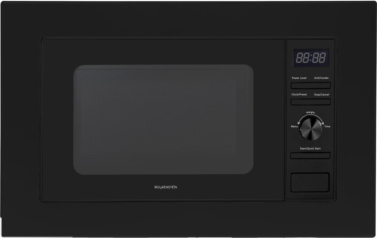 Wolkenstein WMW800-20GB EB Einbau Mikrowelle, 60 cm breit, 800 W, 20 L, 6 Leistungsstufen, Auftaufunktion, Grill 900 W, Kindersicherung, Schwarz