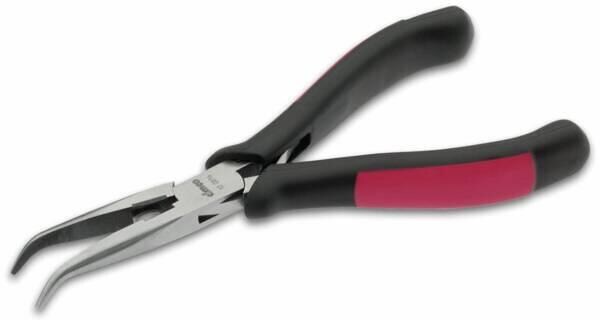 Cimco Elektronik-Spitzzangen mit Schneide gebogene Form, glatte Backen, Spitze 2,5 x 1,5 mm, länge 150 mm (100816)