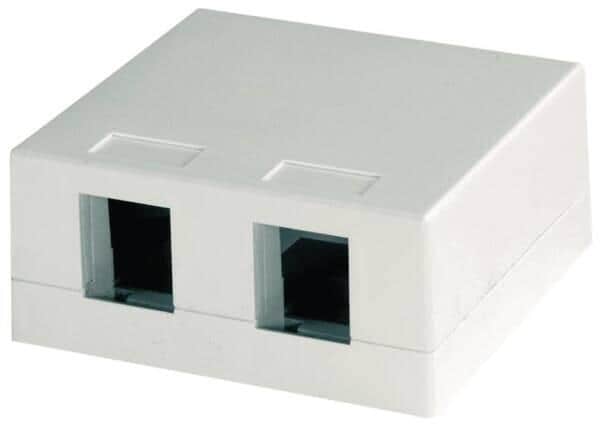 Telegärtner Modulaufnahme für 2AMJ/AMJ-S/UMJ, 68x64 mm, 2fach, AP compact, alpinweiß (100021397)