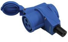 Weingärtner CEE Winkelkupplung mit Steckdose, 230V, 16A, blau (00316)