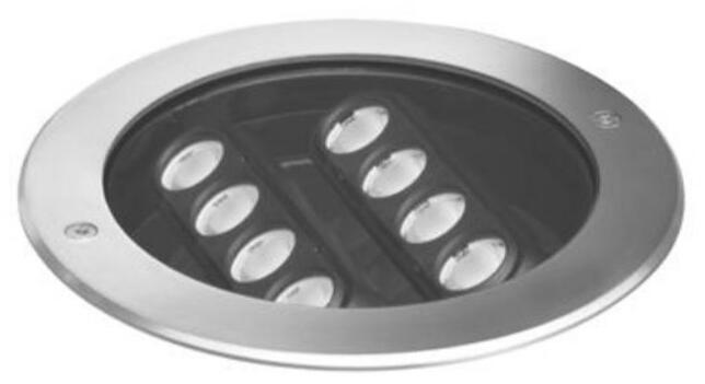 Brumberg LANKA-R LED Decken- und Bodeneinbauleuchte, rund, Ø 170 mm, IP67, seewassergeschützt, 12W, 30° schwenkbar, 3000K, edelstahl matt (14667223)