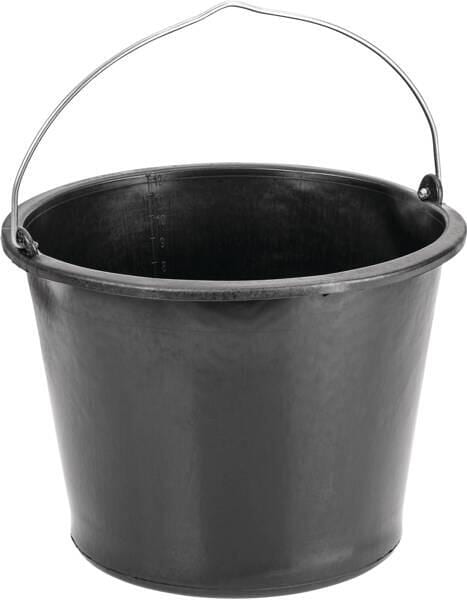 Cimco Baueimer, 12 Liter, verstärkter Boden, verzinkter Bügel 5mm, schwarz (131435)