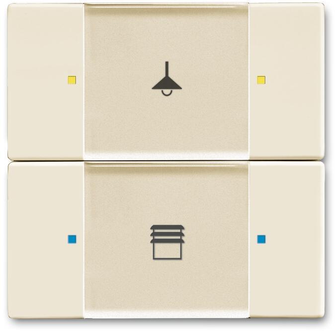 Busch-Jaeger 6126/02-82 Bedienelement, 2/4-fach Multifunktion/Farbkonzep, KNX Powernet, Elfenbeinweiß (2CKA006116A0184)