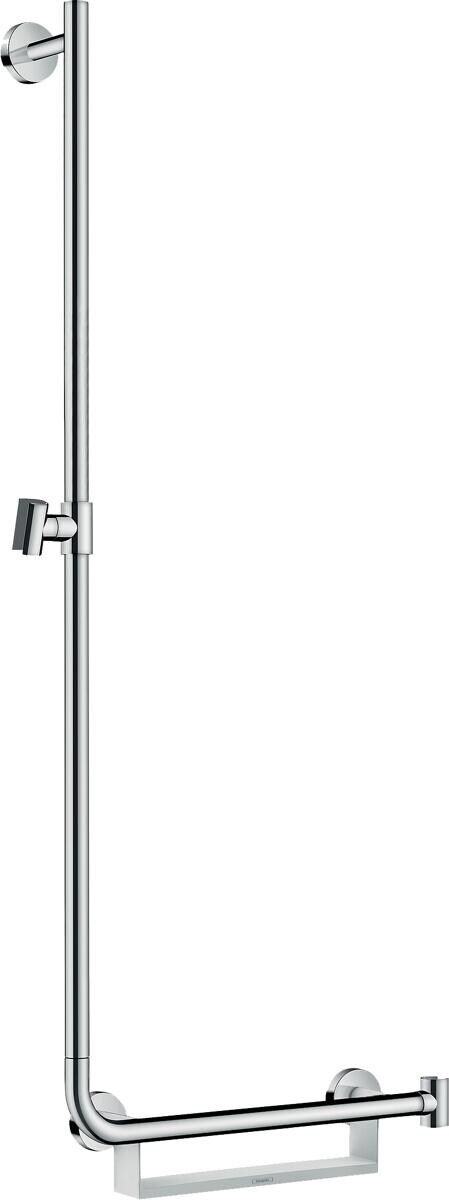 hansgrohe Unica Duschstange Comfort 110 cm links, Brausestange aus Messing, Weiß/Chrom, (26403400)