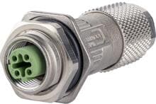 METZ CONNECT M12 Buchse, D-kodiert, IP67, Cat.5, Ø 6-9,7 mm, feldkonfektionierbar, mit Flansch ( MMF881A115-0001 )