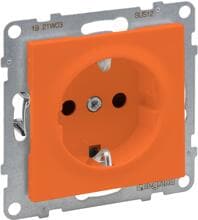 Legrand SEANO Schutzkontakt-Steckdose, Steckklemmen, 16 A, 250 V, mit erhöhtem Berührungsschutz, orange (765422)
