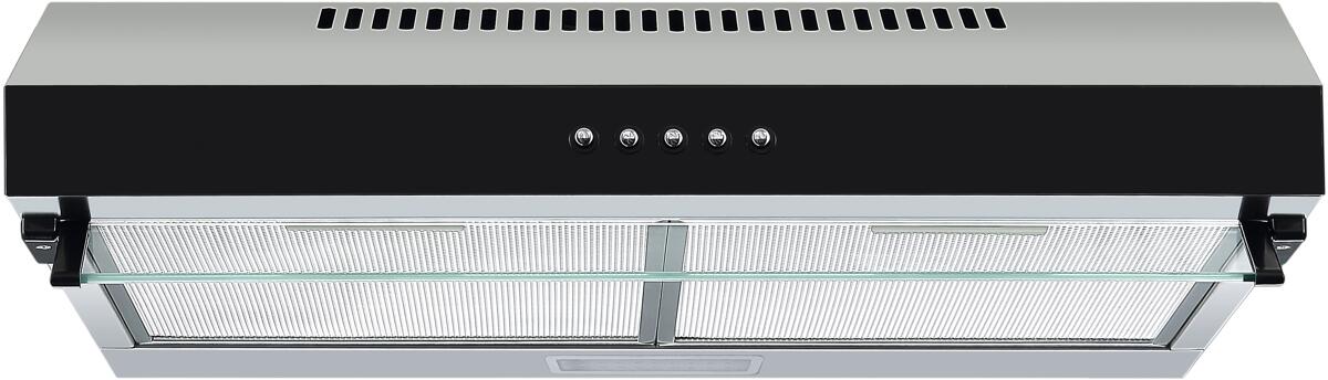 Respekta CH16060SGB Unterbauhaube, 60cm breit, 200,9m³/h, 3 Leistungsstufen, Metallfettfilter, Drucktasten, Edelstahl