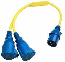 Victron Adapterstecker 1 x CEE-Stecker / 2x CEE-Steckdose 16A/230V, gelb (SHP307700240)