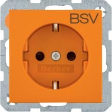 Berker 47231917 Steckdose SCHUKO, Aufdruck BSV, erhöhter Berührungsschutz, S.1, orange matt