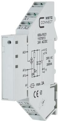 METZ CONNECT 11070013 Koppelbaustein KRA-F8/21, 1 Wechsler, 24 V AC/DC
