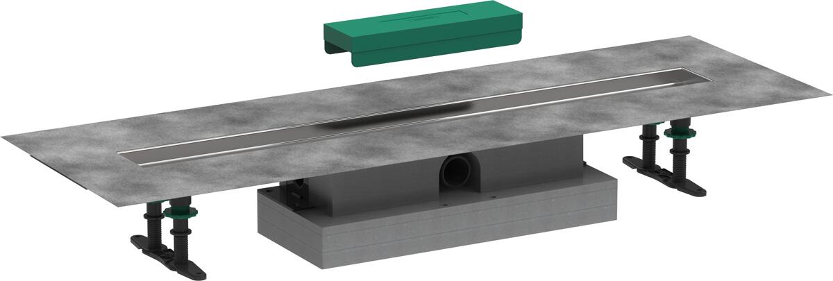 hansgrohe uBox universal Komplettset für flache Installation 800 für Duschrinnen Fertigsets, Kunststoff/Edelstahl, (56018180)