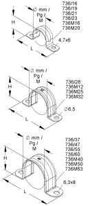 Kleinhuis 736M50 Befestigungsschelle ST zweilappig M50