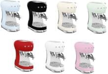 Smeg ECF02 50's Style Espresso-Kaffeemaschine, Siebträger, 15 bar, Thermoblock-Heizsystem, Cappuccino-Dampffunktion, 1,1 l Wassertank, 1.350 W