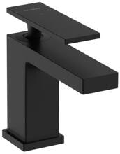 hansgrohe Tecturis E Einhebel-Waschtischarmatur 80 CoolStart mit Zugstangen-Ablaufgarnitur, Messing, 5 l/min, Mattschwarz, (73004670)
